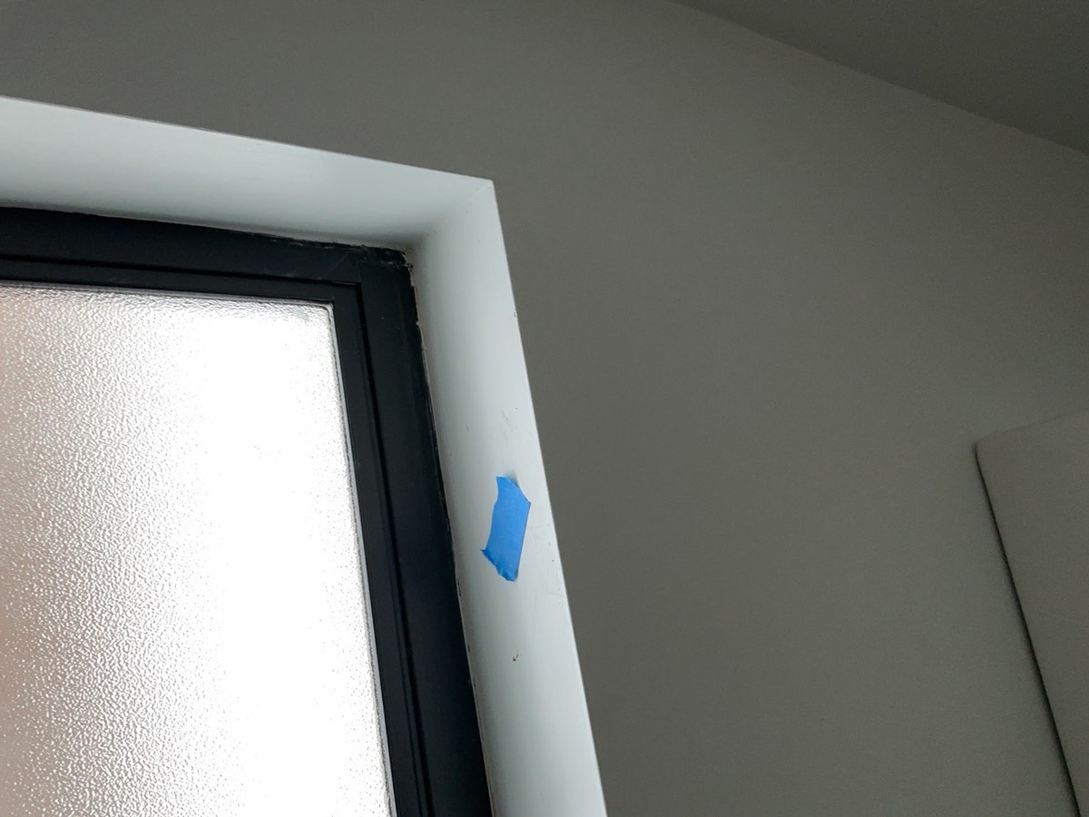 Ensuite painting, recorded during a handover inspection in Oran Park
