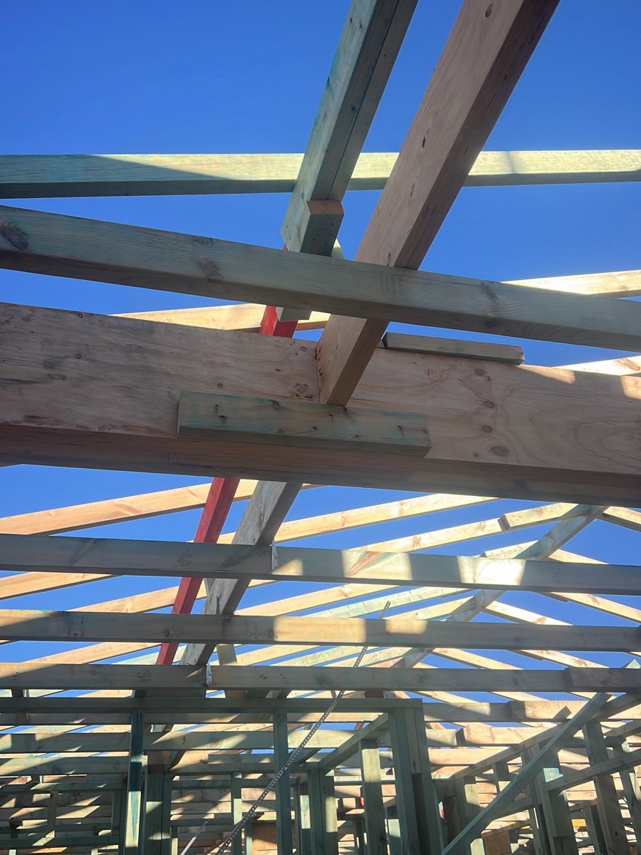 Screws in the roof framing, Gledswood Hills