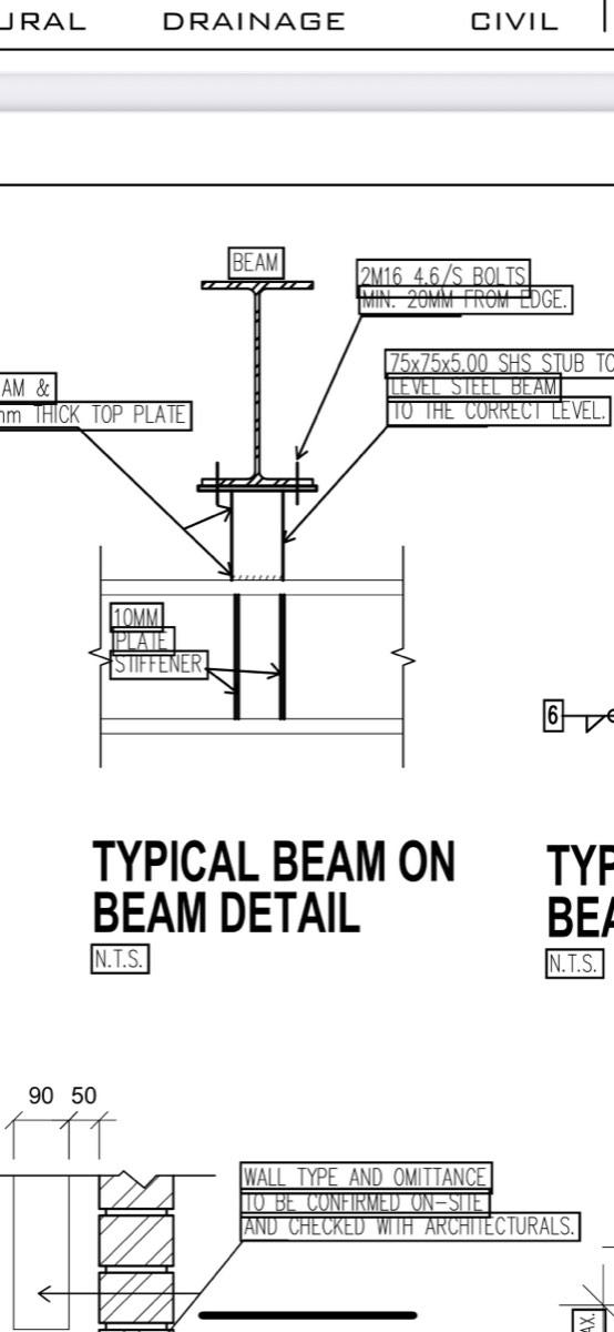 Stiffener beam, recorded during a frame inspection in Gledswood Hills